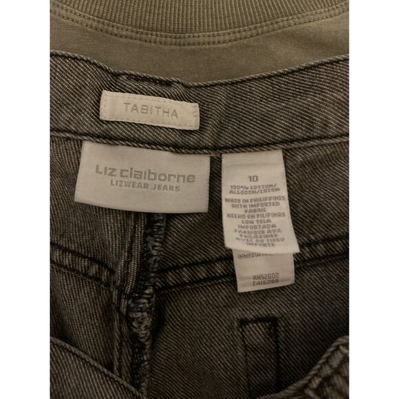 Liz Claiborne Tabitha Gray & Black Jeans - Women's Size 10 - Picture 7 of 7